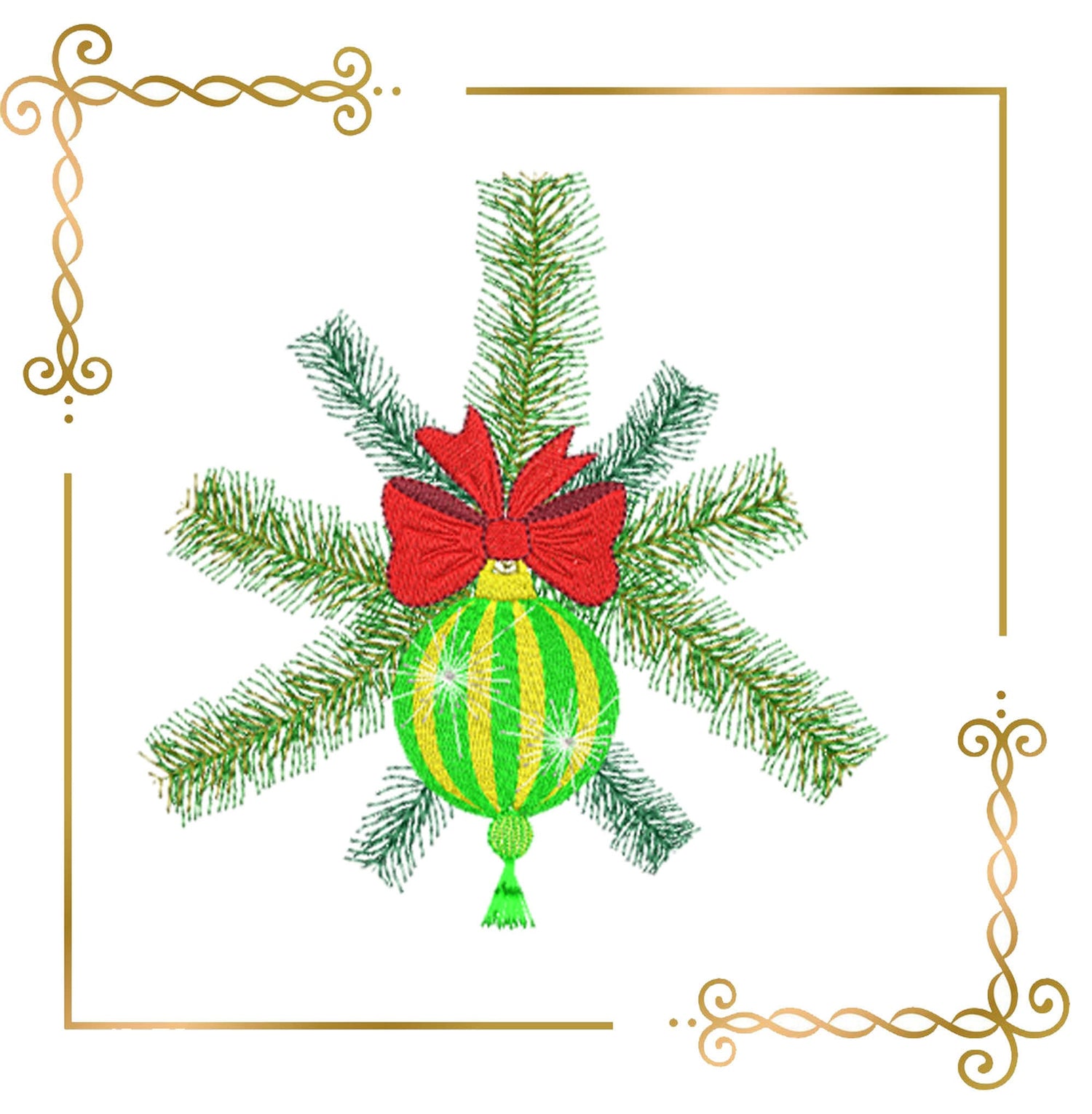 Christmas tree toy embroidery design to the direct download