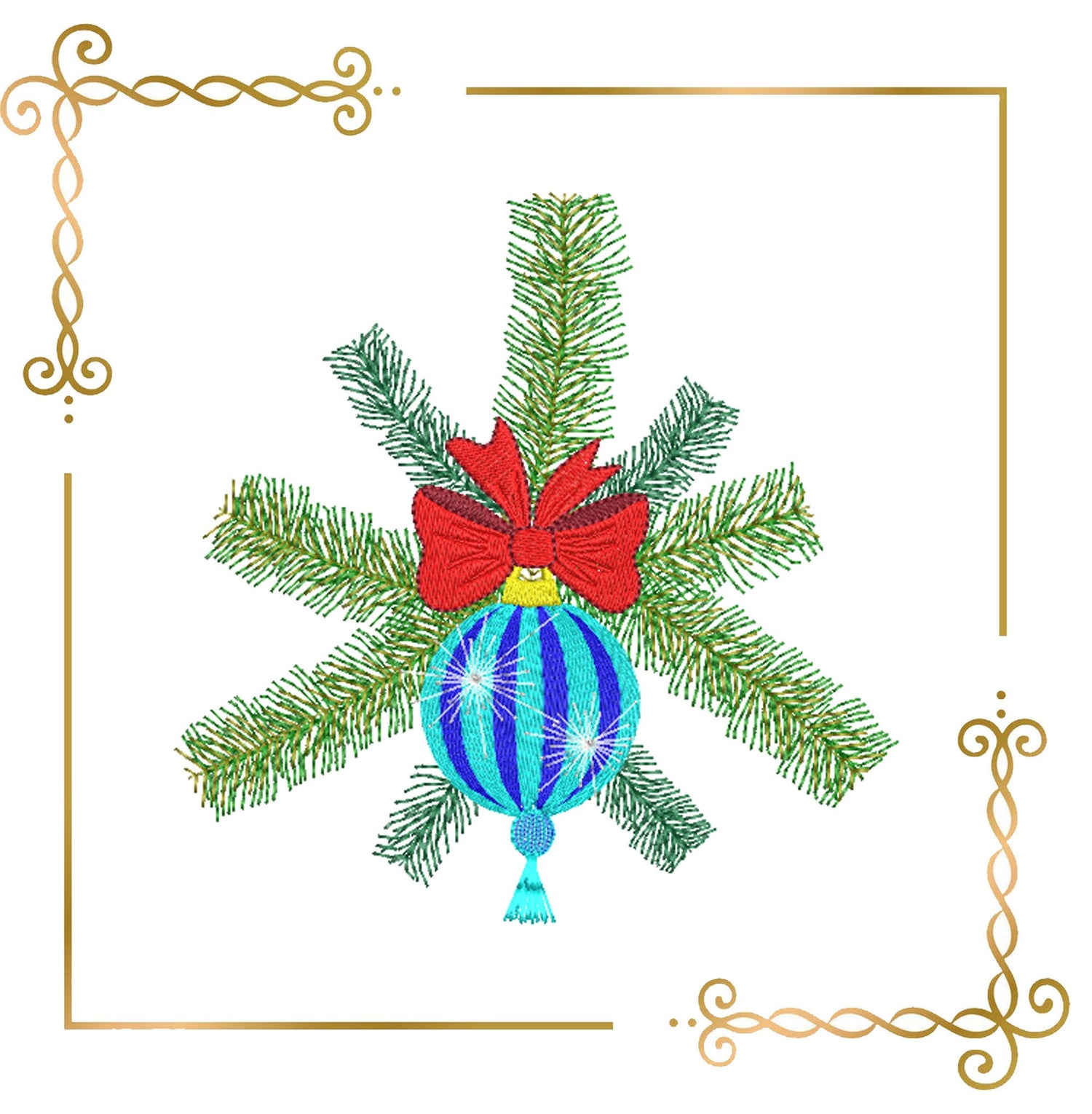 Christmas tree toy embroidery design to the direct download