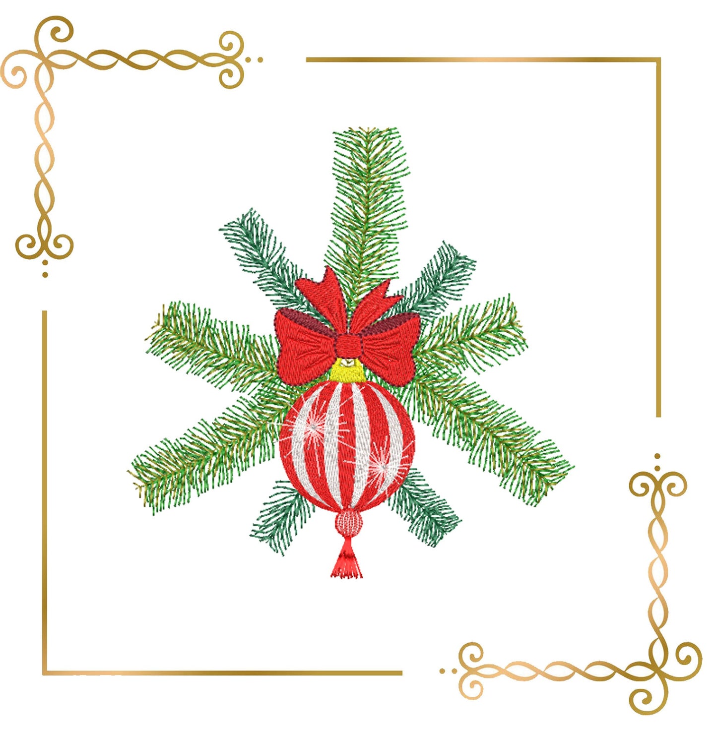 Christmas tree toy embroidery design to the direct download