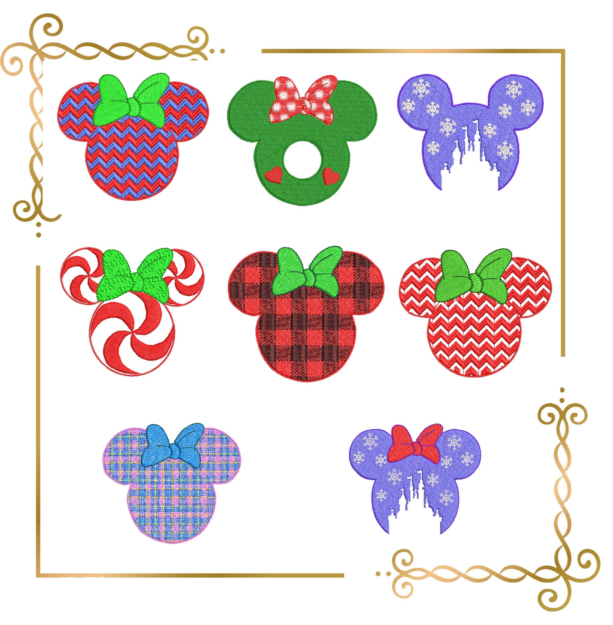 Digitizing Mouse Mouse Christmas 8 pieces embroidery design embroidery design ...