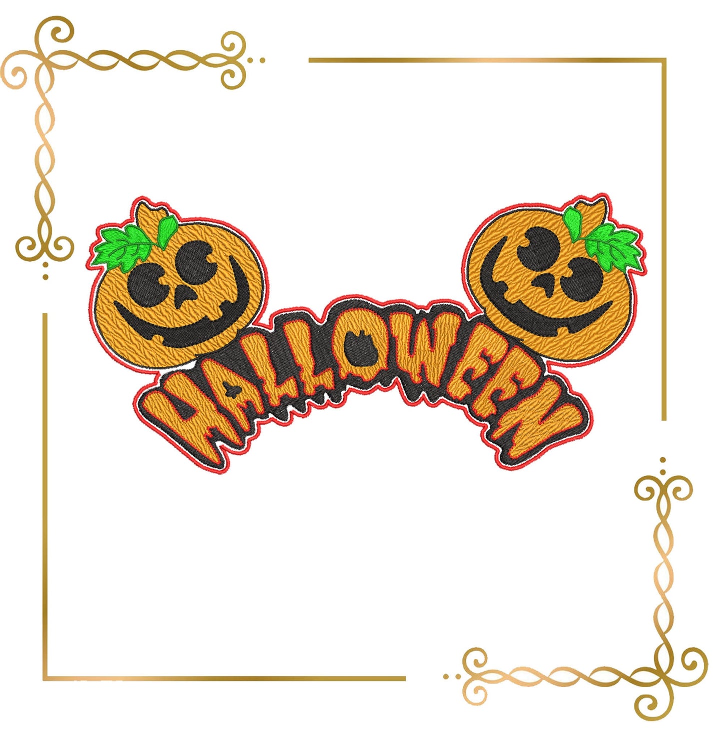 Halloween Crown Halloween Mickey Mouse ears pumpkin embroidery design