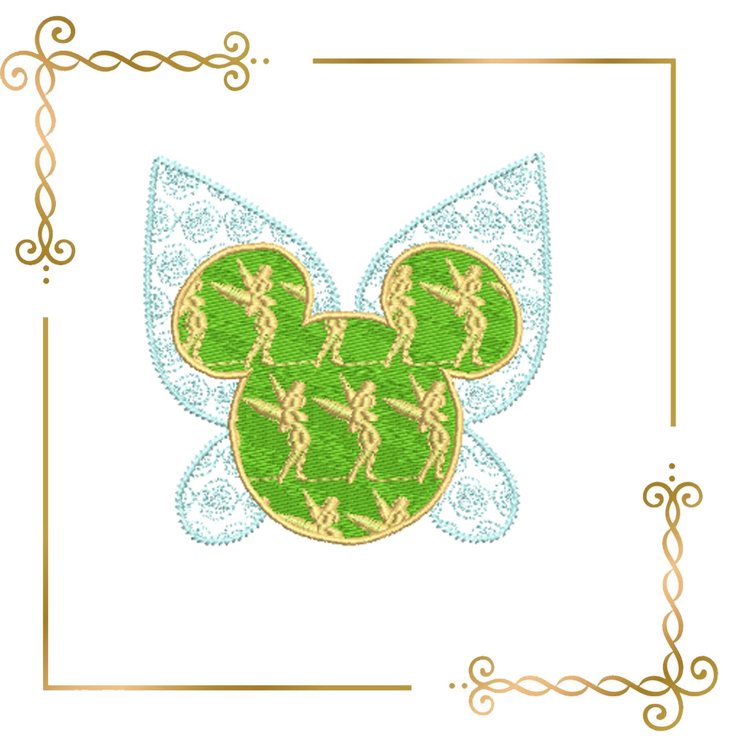 Mouse Minnie Head Fabulous Fairy Parody Tinker Bell broderie zum direkten Télécharger. cadeau pour enfant