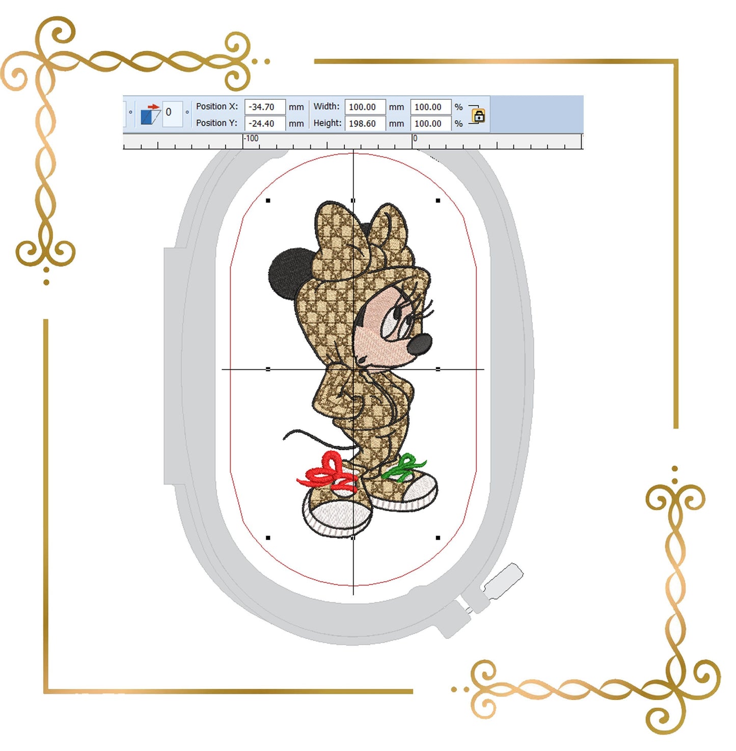 Mouse   in overalls 2 size  Fantasy  parody embroidery design to the direct download.