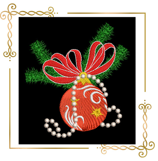 Christmas ball - decorations for the tree with beads - embroidery design