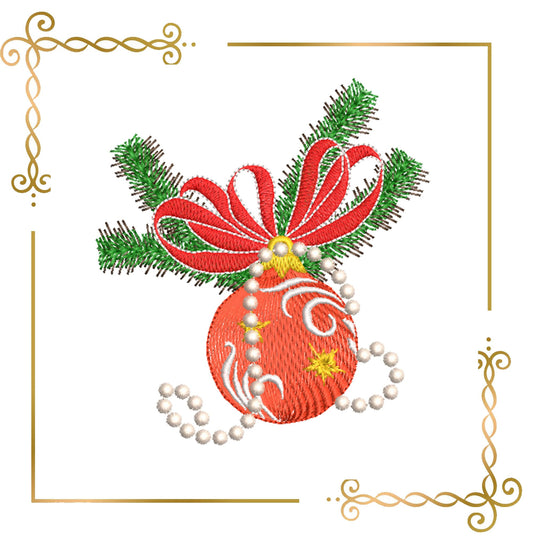 Christmas ball - decorations for the tree with beads - embroidery design