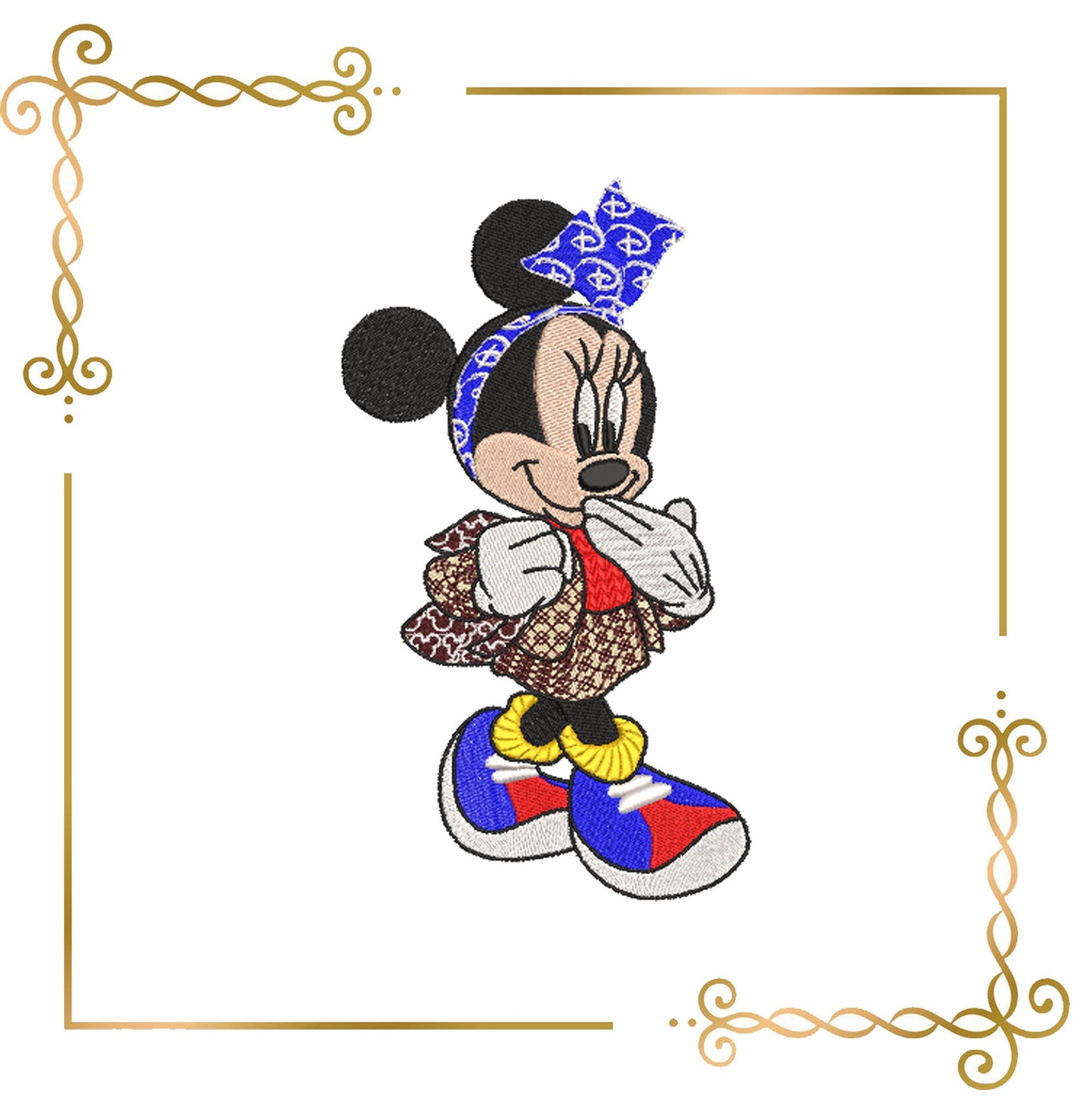 Mouse in sneakers 2 Sizes  Fantasy parody embroidery design to the direct download.