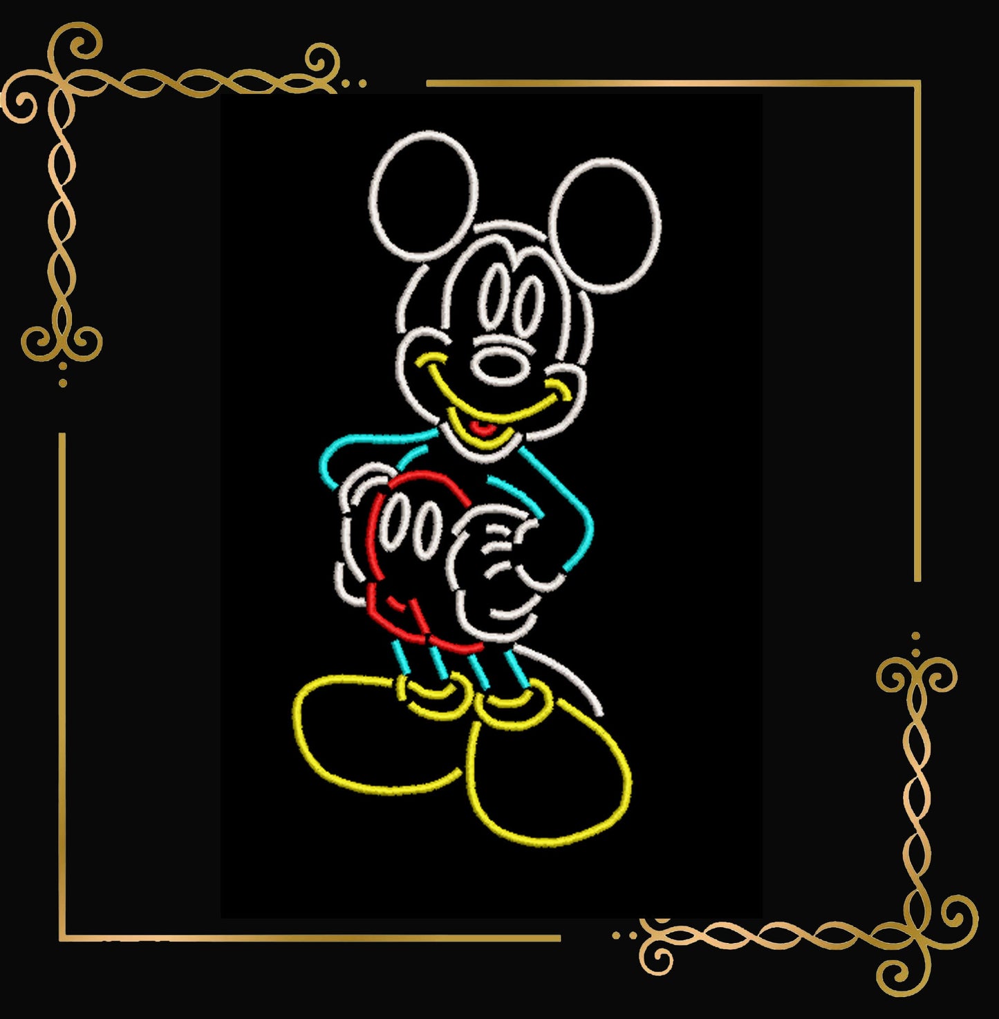 Mouse Neonembroidery design to the direct download.