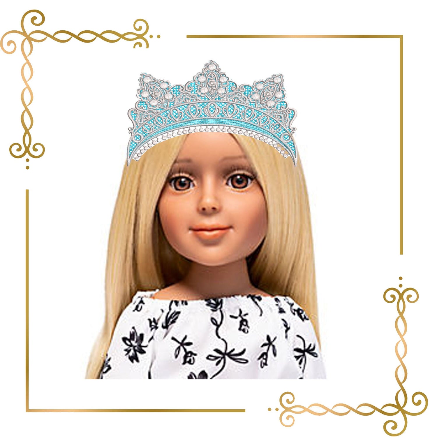 Princess Elsa Crown Tiara Frozen Elsa Disney character princess costume machine embroidery design digital 