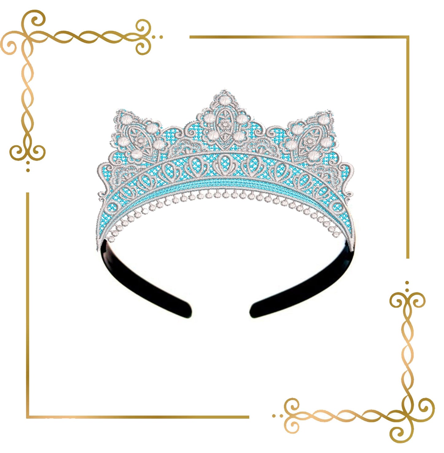 Princess Elsa Crown Tiara Frozen Elsa Disney character princess costume machine embroidery design digital 