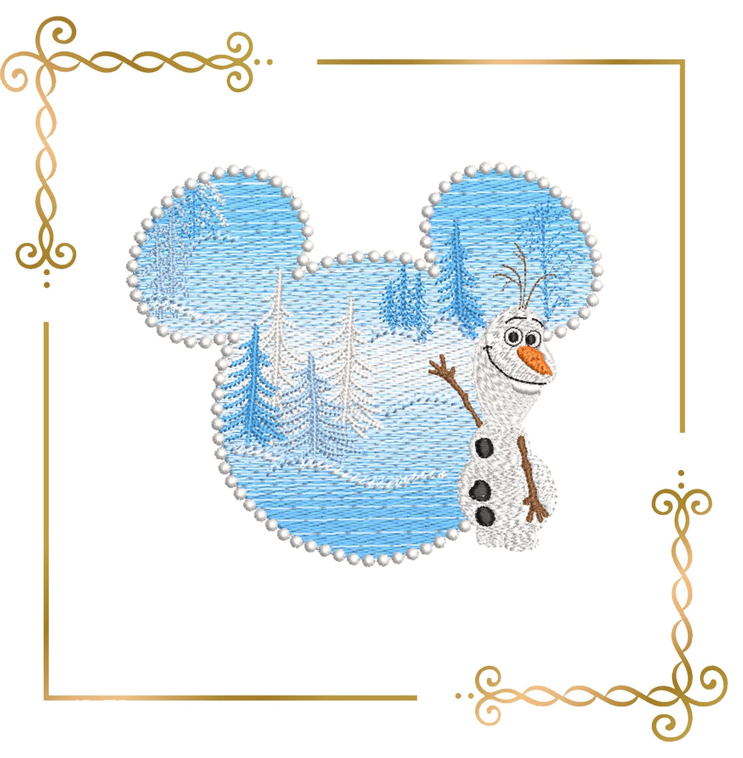 Mouse  Head  Olaf Frozen 2 Sizes Parody embroidery zum direkten Download. gift for child