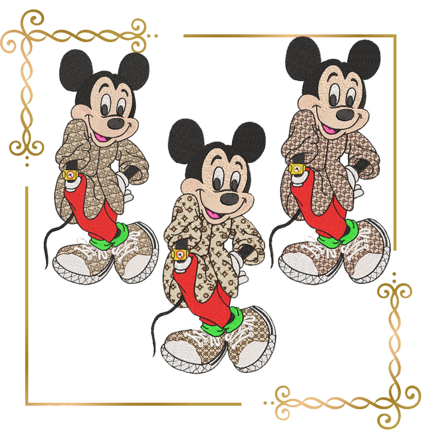 Mouses and the watch Fantasy parody SET embroidery design to the direct download.