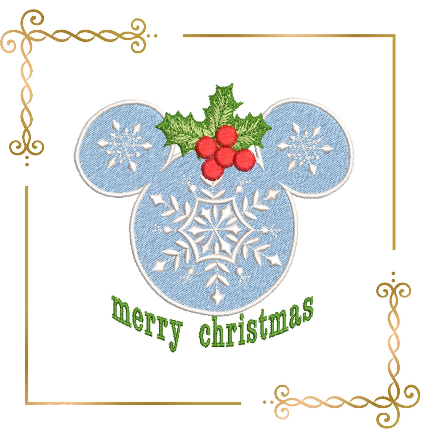 Mouse Christmas snowflakes  embroidery design embroidery design to the direct download