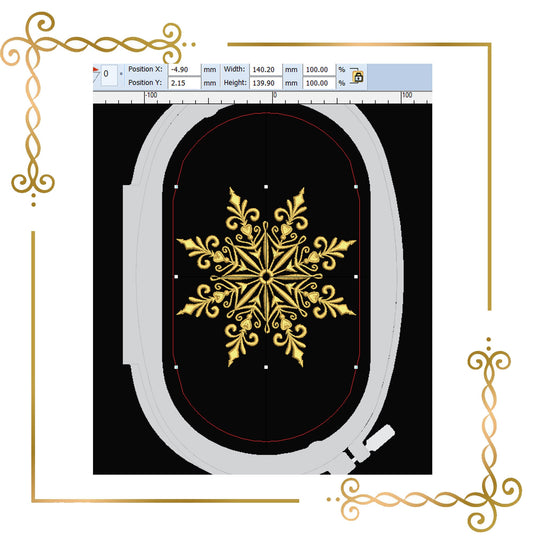 Stickmuster Weihnachtsschneeflocke 2 Größen zum direkten Download