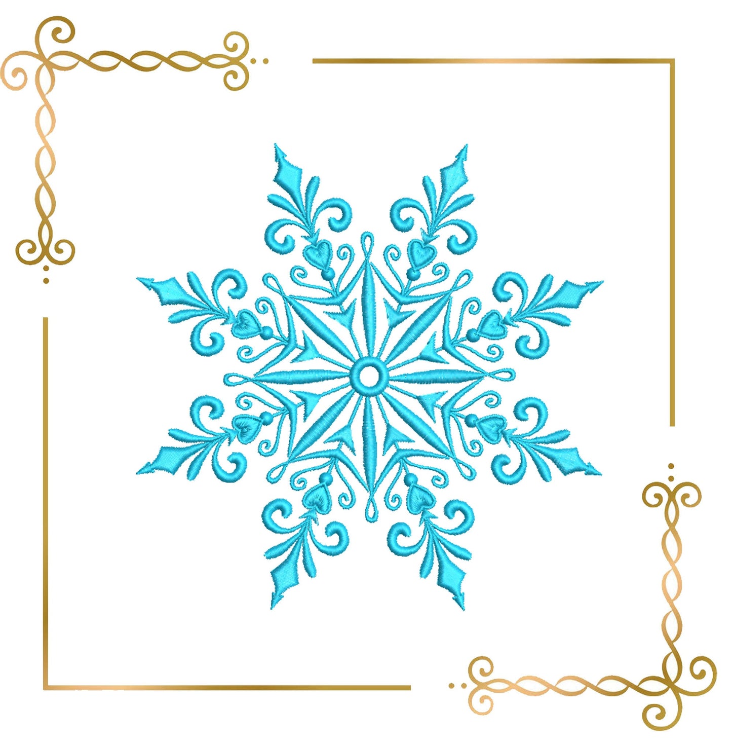 Motif de broderie flocon de neige de Noël 2 tailles à télécharger directement