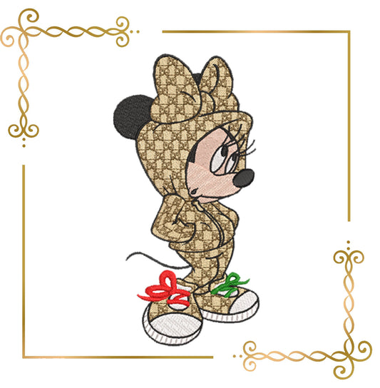 Mouse   in overalls 2 size  Fantasy  parody embroidery design to the direct download.