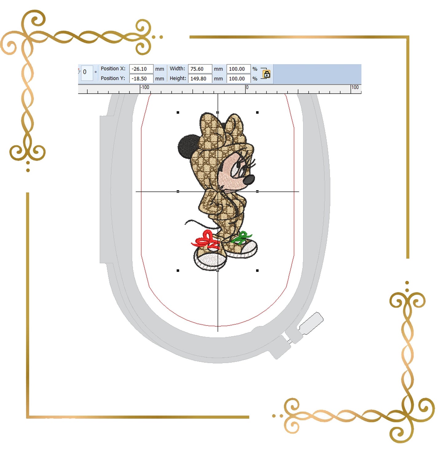 Mouse   in overalls 2 size  Fantasy  parody embroidery design to the direct download.