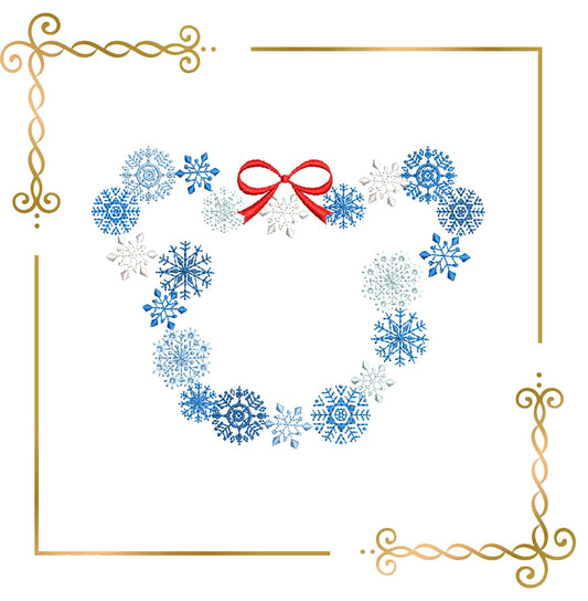 Mouse Christmas Snowflake  embroidery design embroidery design to the direct download