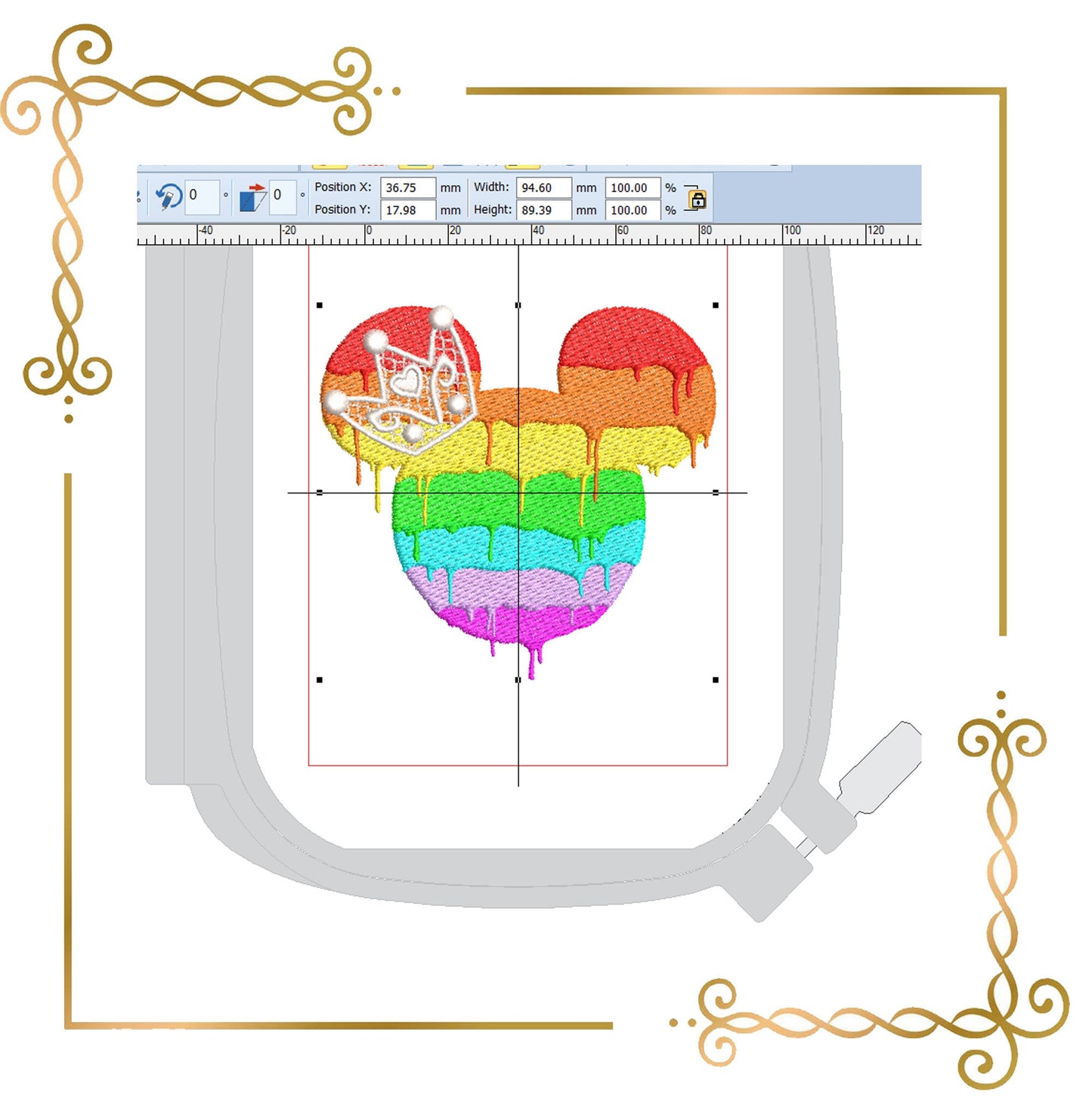 broderie arc-en-ciel minnie au téléchargement direct