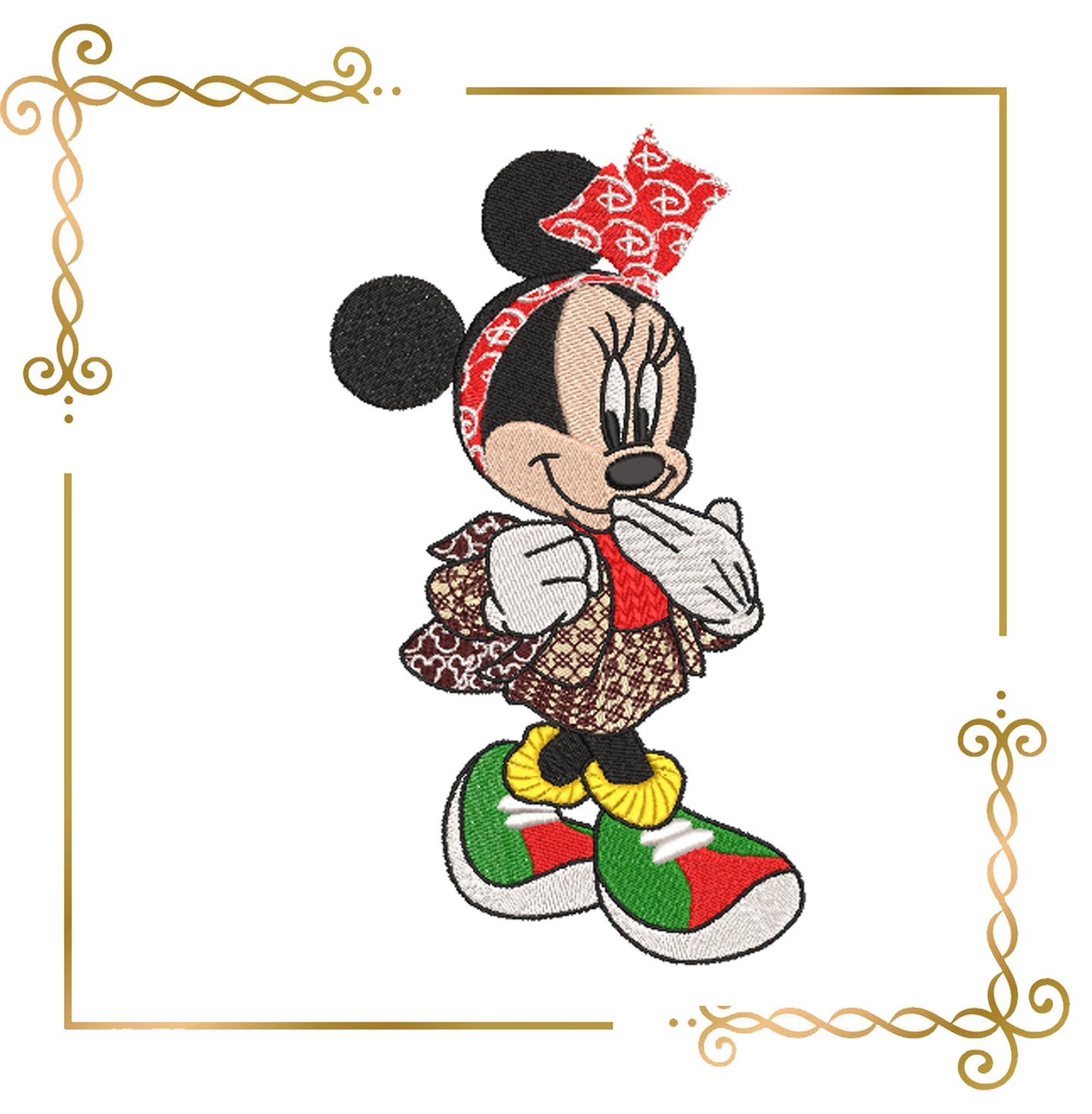 Mouse in sneakers 2 Sizes  Fantasy parody embroidery design to the direct download.