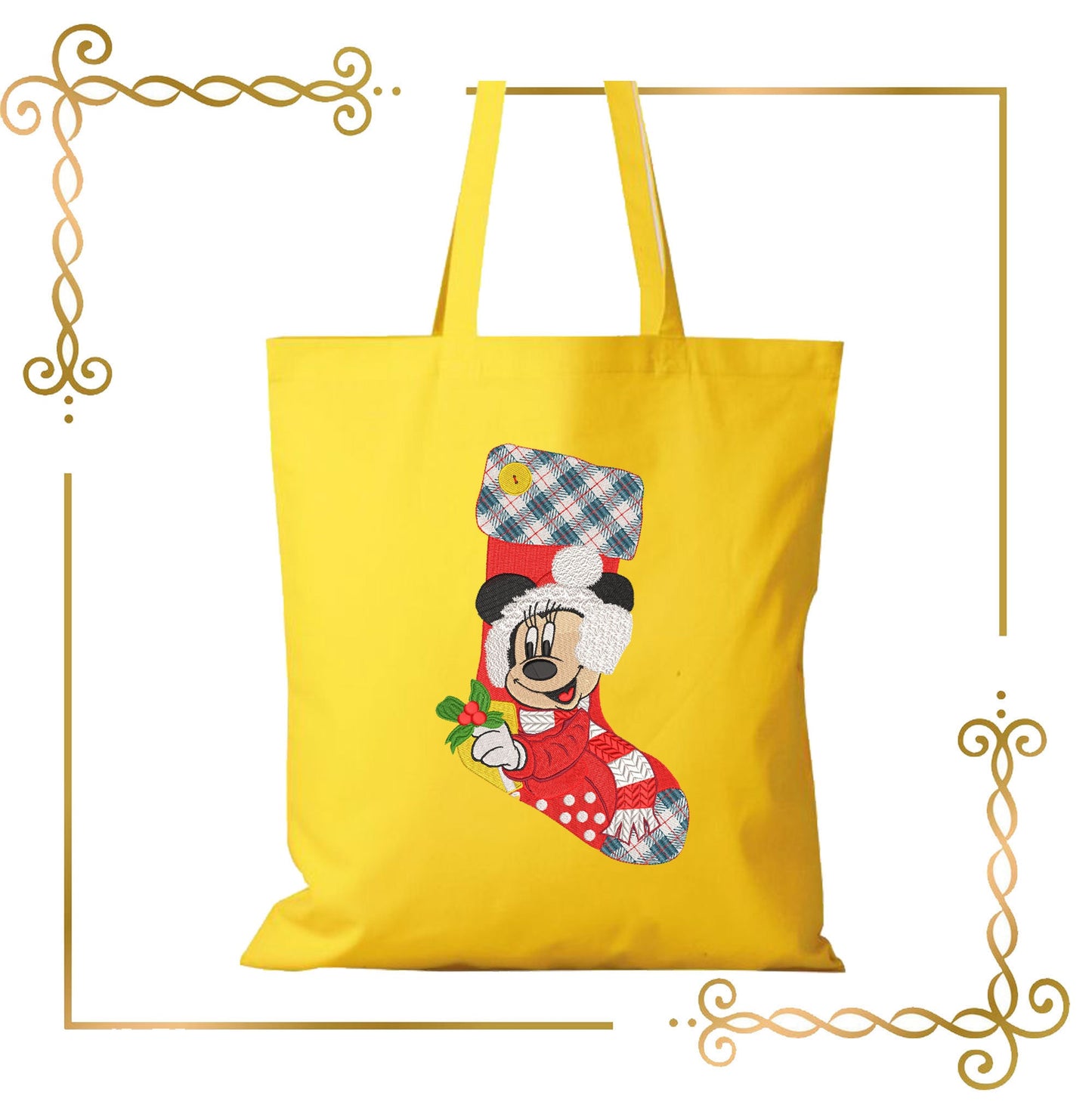 Maus Christmas Boot Minnie und Patch Stickmuster Stickmuster