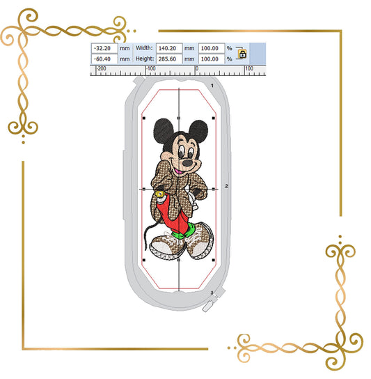 Mouse and the watch Fantasy parody Gucci embroidery design to the direct download.