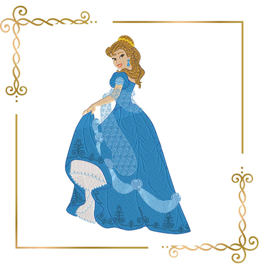 Princess  Belle in a delicate dress Digitale embroidery design to the direct download.