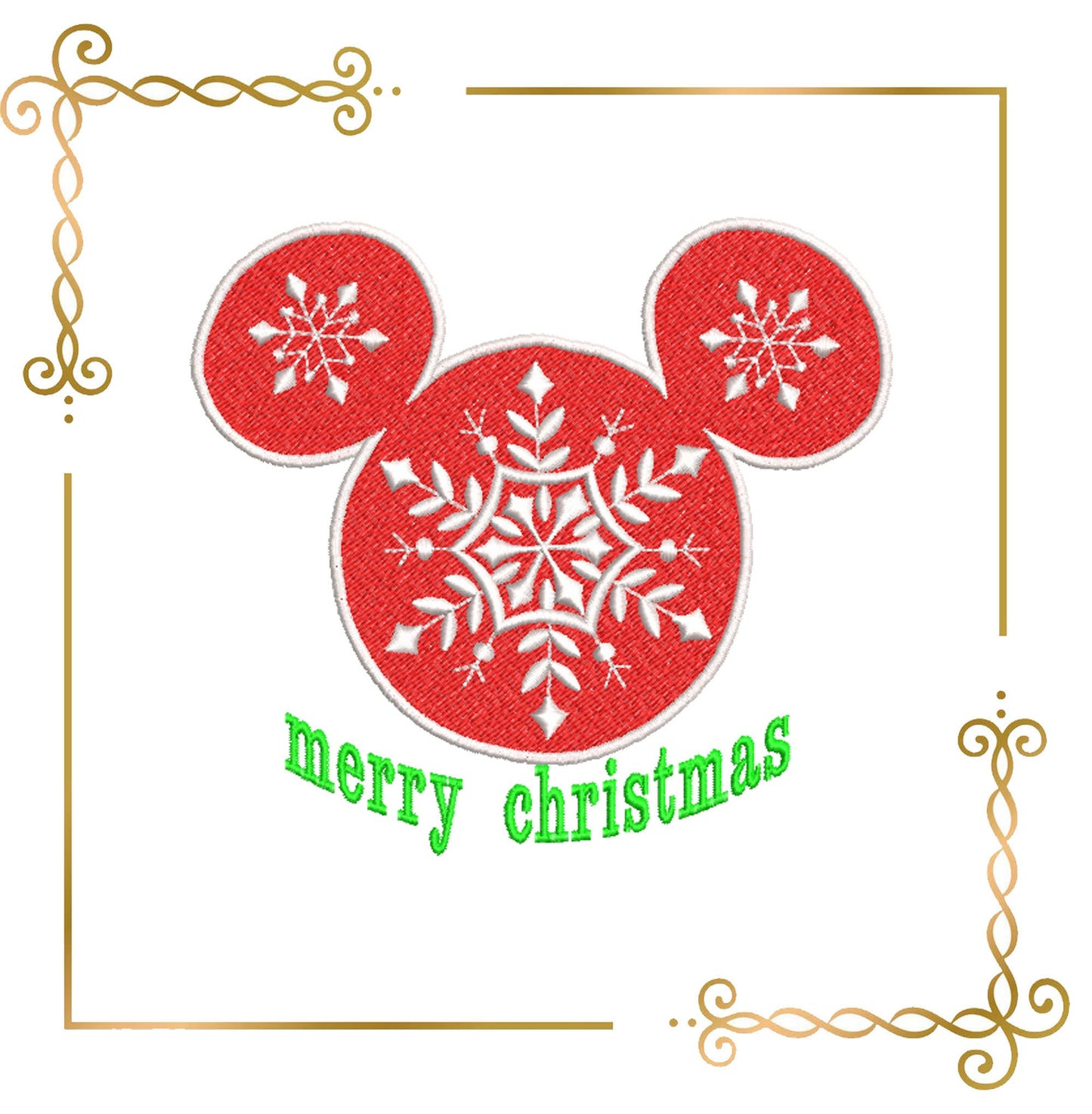 Mouse Christmas snowflakes  embroidery design embroidery design to the direct download