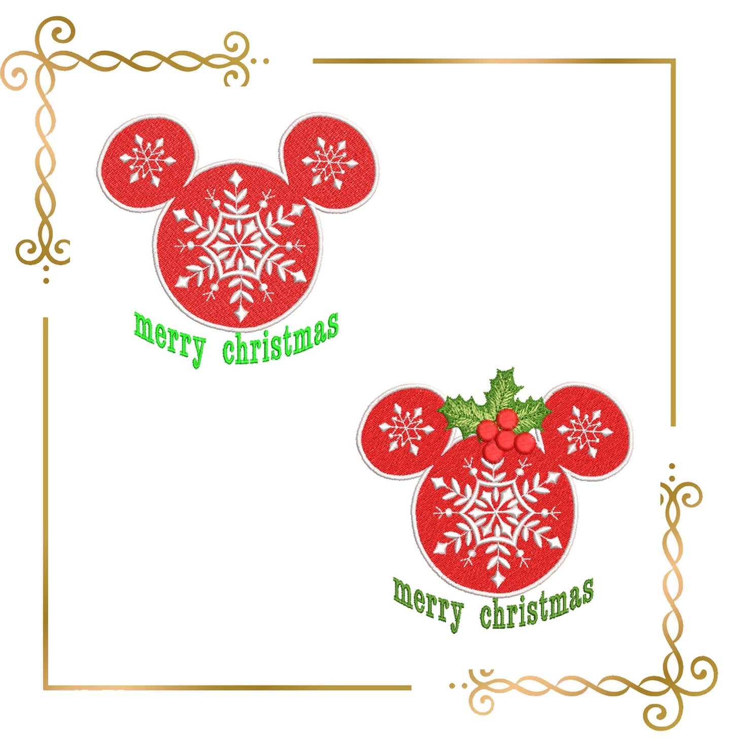 Mouse Christmas snowflakes  embroidery design embroidery design to the direct download