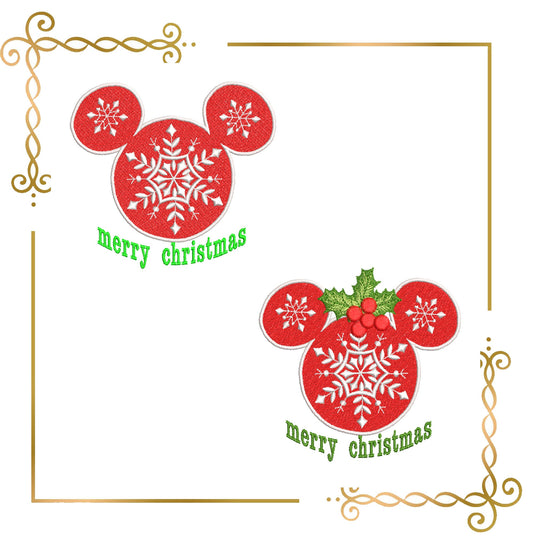 Mouse Christmas snowflakes  embroidery design embroidery design to the direct download