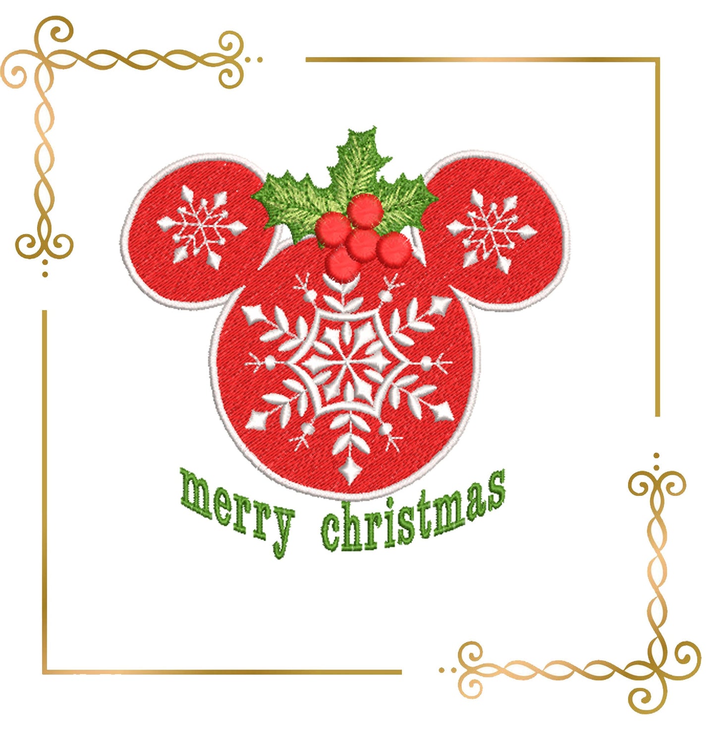 Mouse Christmas snowflakes  embroidery design embroidery design to the direct download