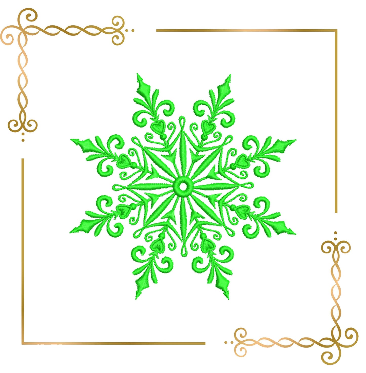 Motif de broderie flocon de neige de Noël 2 tailles à télécharger directement