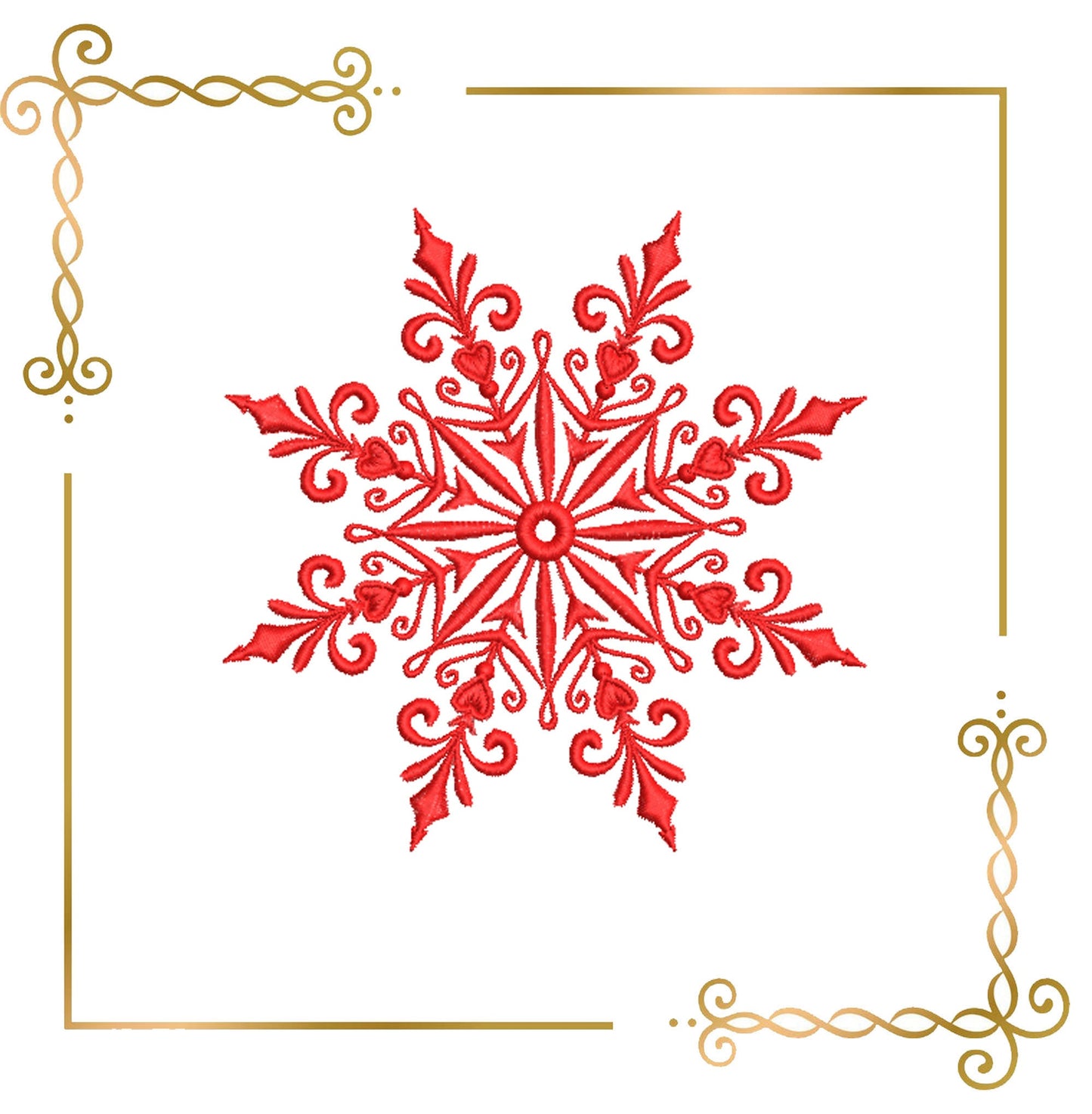 Motif de broderie flocon de neige de Noël 2 tailles à télécharger directement