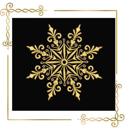 Christmas  Snowflake embroidery design 2 Sizes to the direct download