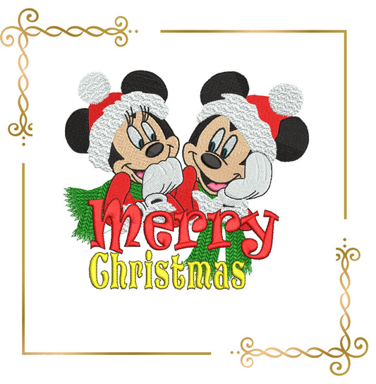 Fashionable Mouse Santa Claus christmas Fantasy parody embroidery design to the direct download