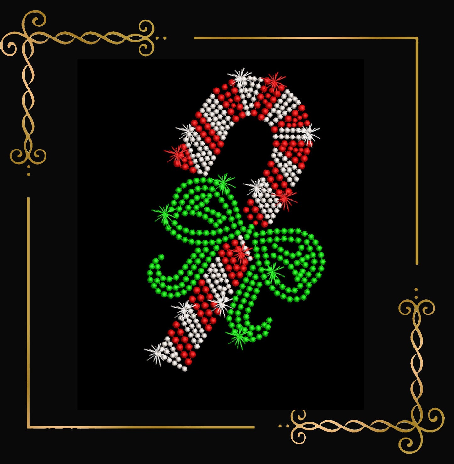 Christmas CANDY CANE perl embroidery design embroidery design