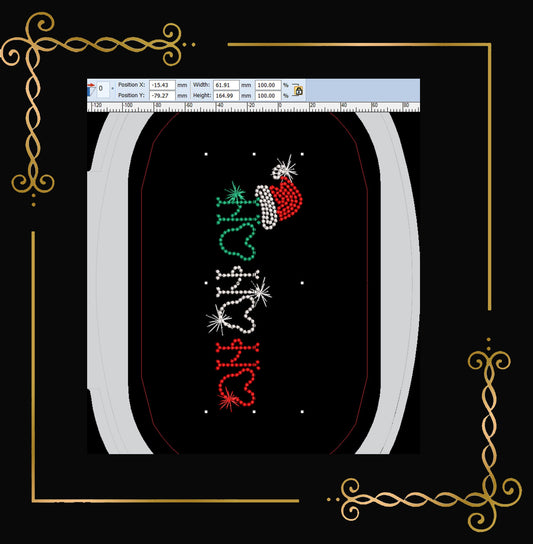 Weihnachten Ho Ho Ho Mauskopf Stickmuster Stickmuster