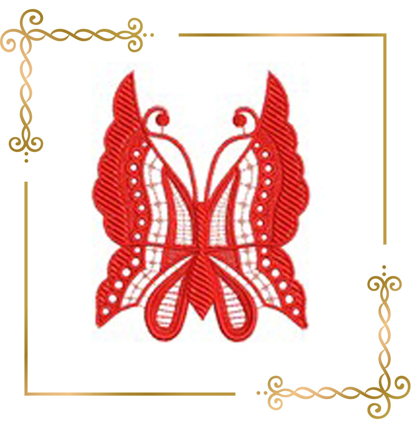 Lace and decorations Belgiumlace  Butterfly lace embroidery design to the direct download.