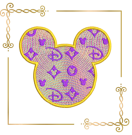 Mouse Minnie Head Rainbow Parody embroidery zum direkten Download.