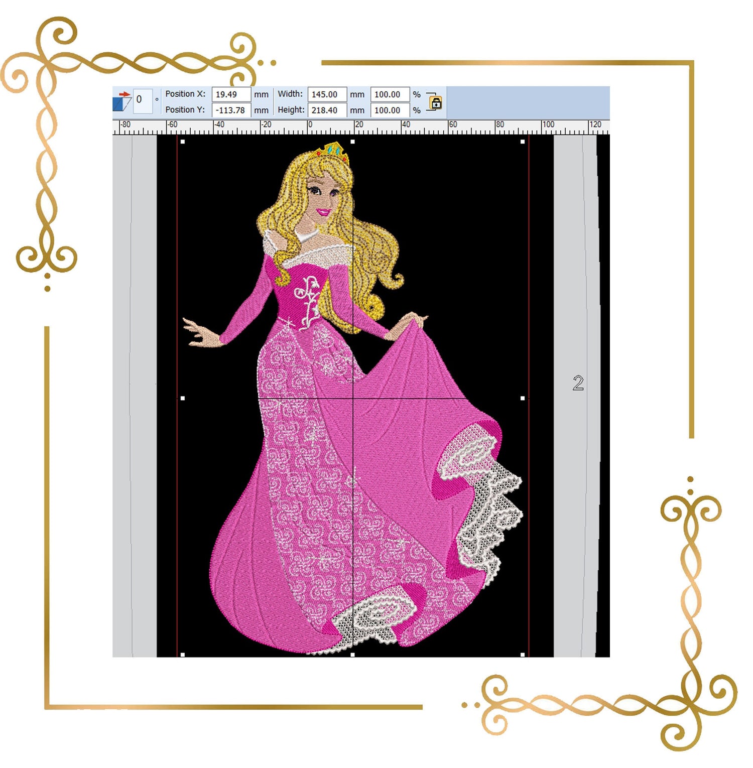 Princess Aurora, Sleeping Beauty, Disney Princess, Embroidery  machine design  to the direct download