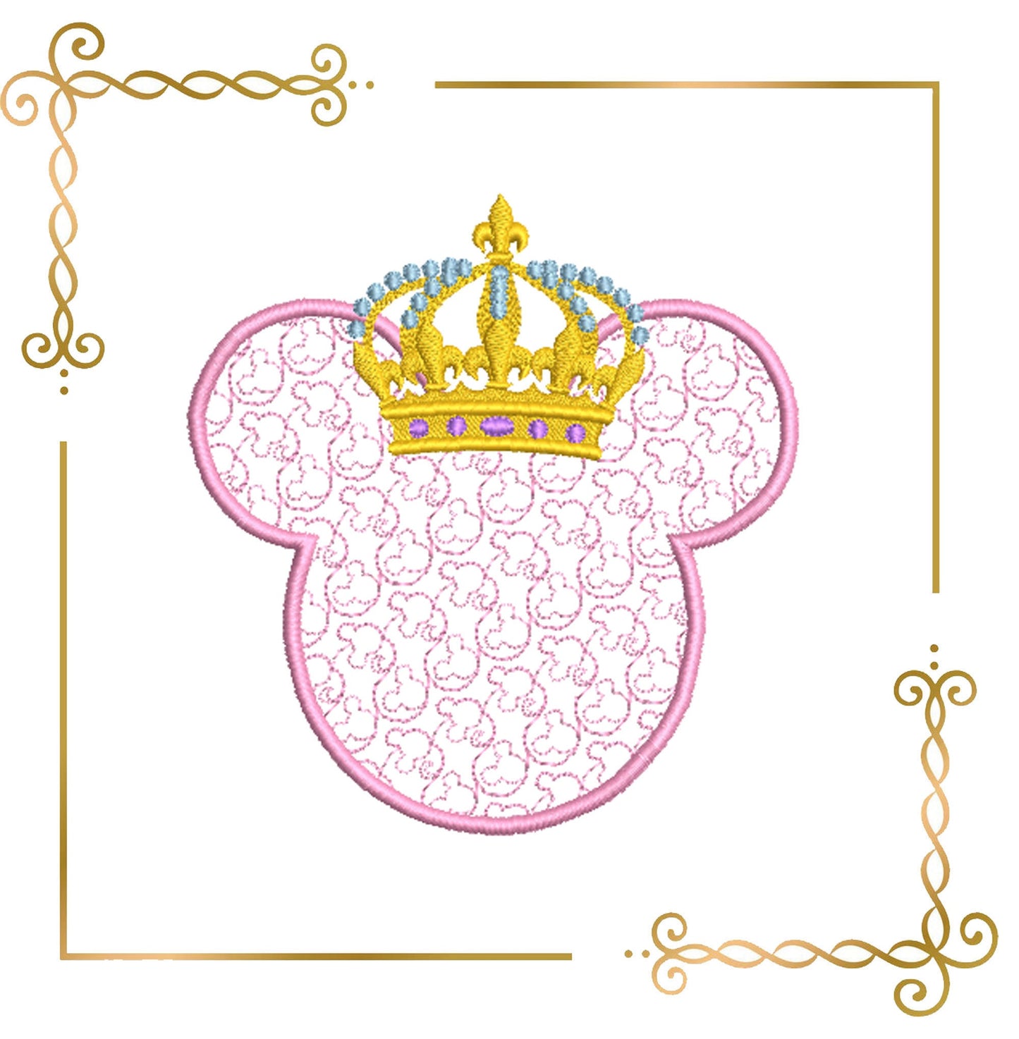 Mouse,  Head,  mickey, crown, embroidery zum direkten Download.