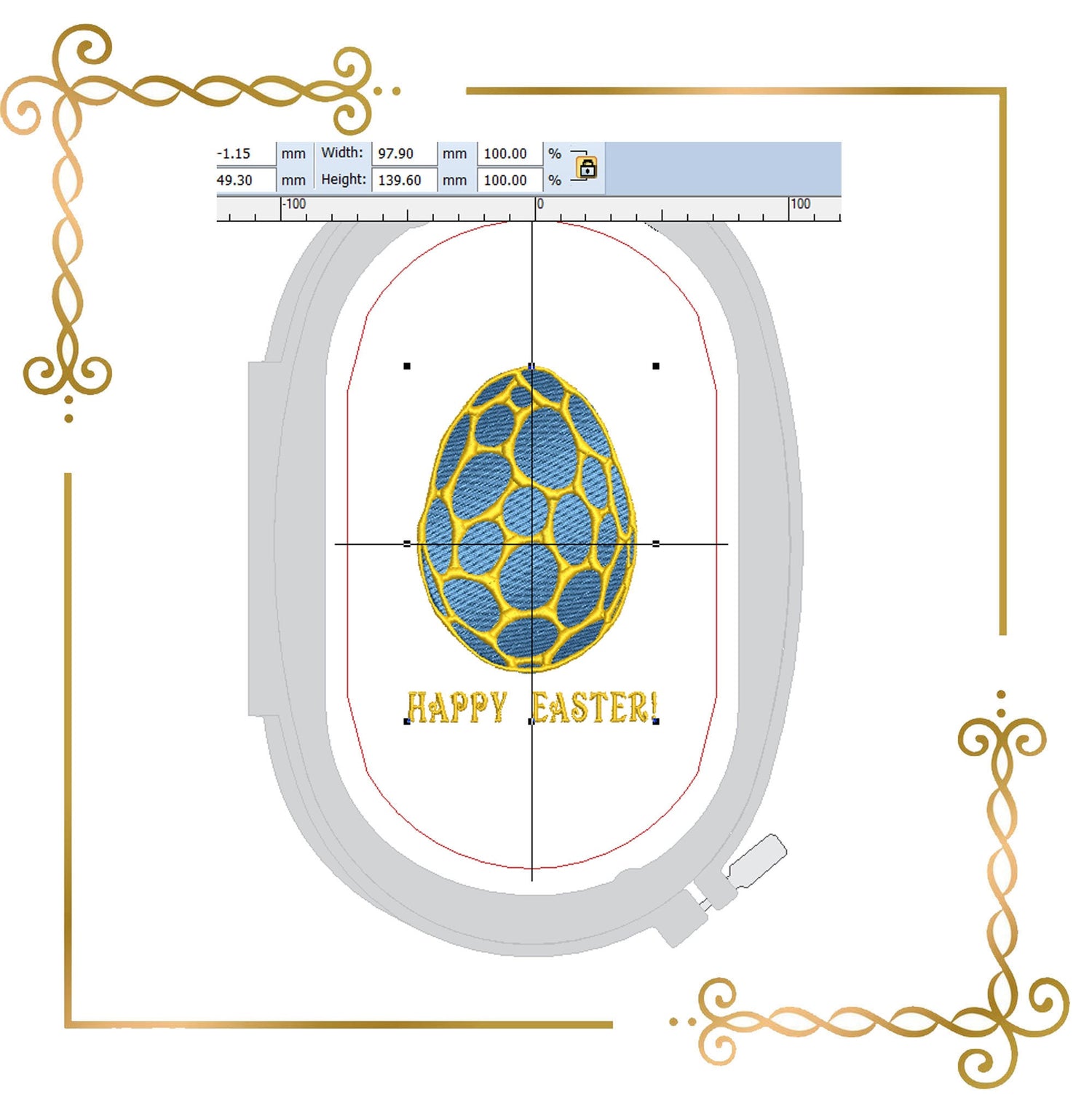 Easter Egg  Fabergé egg holiday digital machine embroidery design