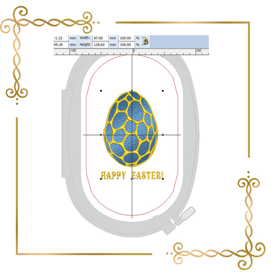 Easter Egg  Fabergé egg holiday digital machine embroidery design