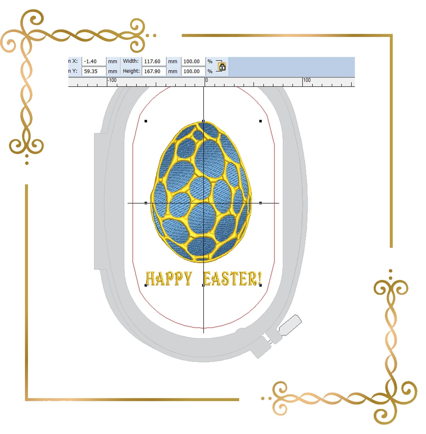 Easter Egg  Fabergé egg holiday digital machine embroidery design