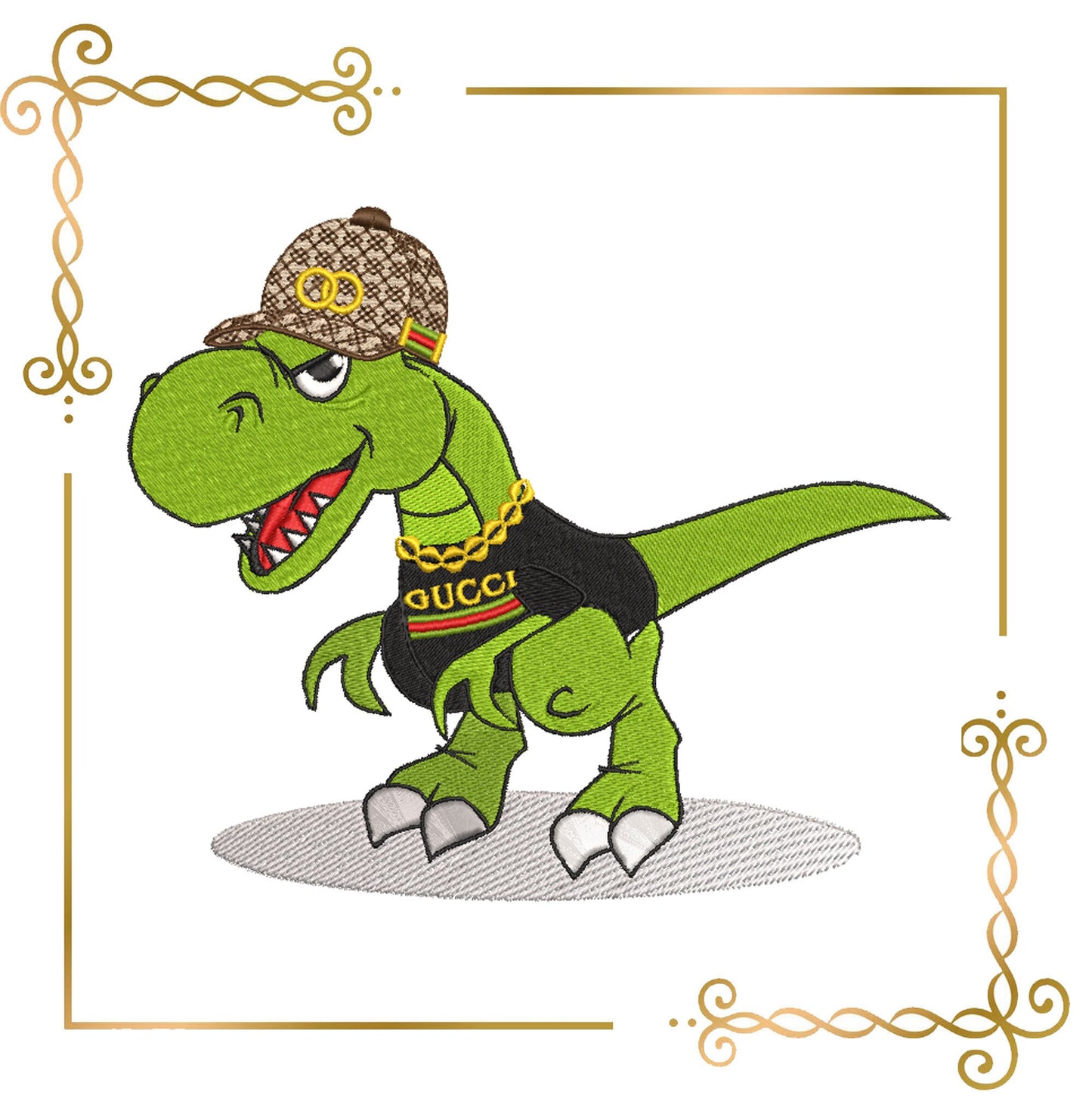 Cartoon Characters t-rex is a dinosaur, Fashionable, Character, 2 Sizes, embroidery design  zum direkten Download,