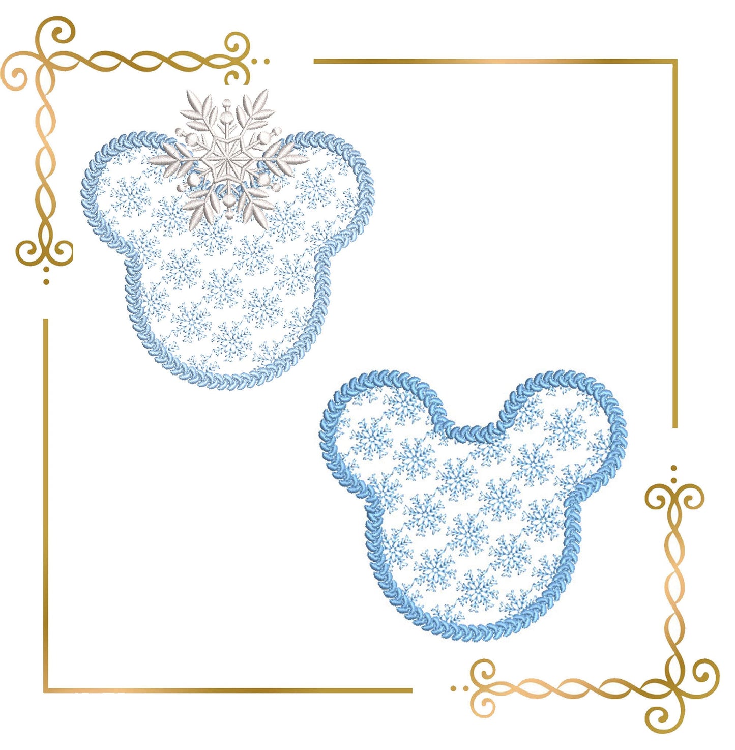 Souris, tête, mickey, flocons de neige, broderie minnie zum direkten Télécharger.