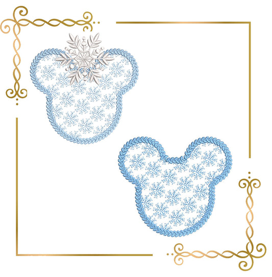 Souris, tête, mickey, flocons de neige, broderie minnie zum direkten Télécharger.