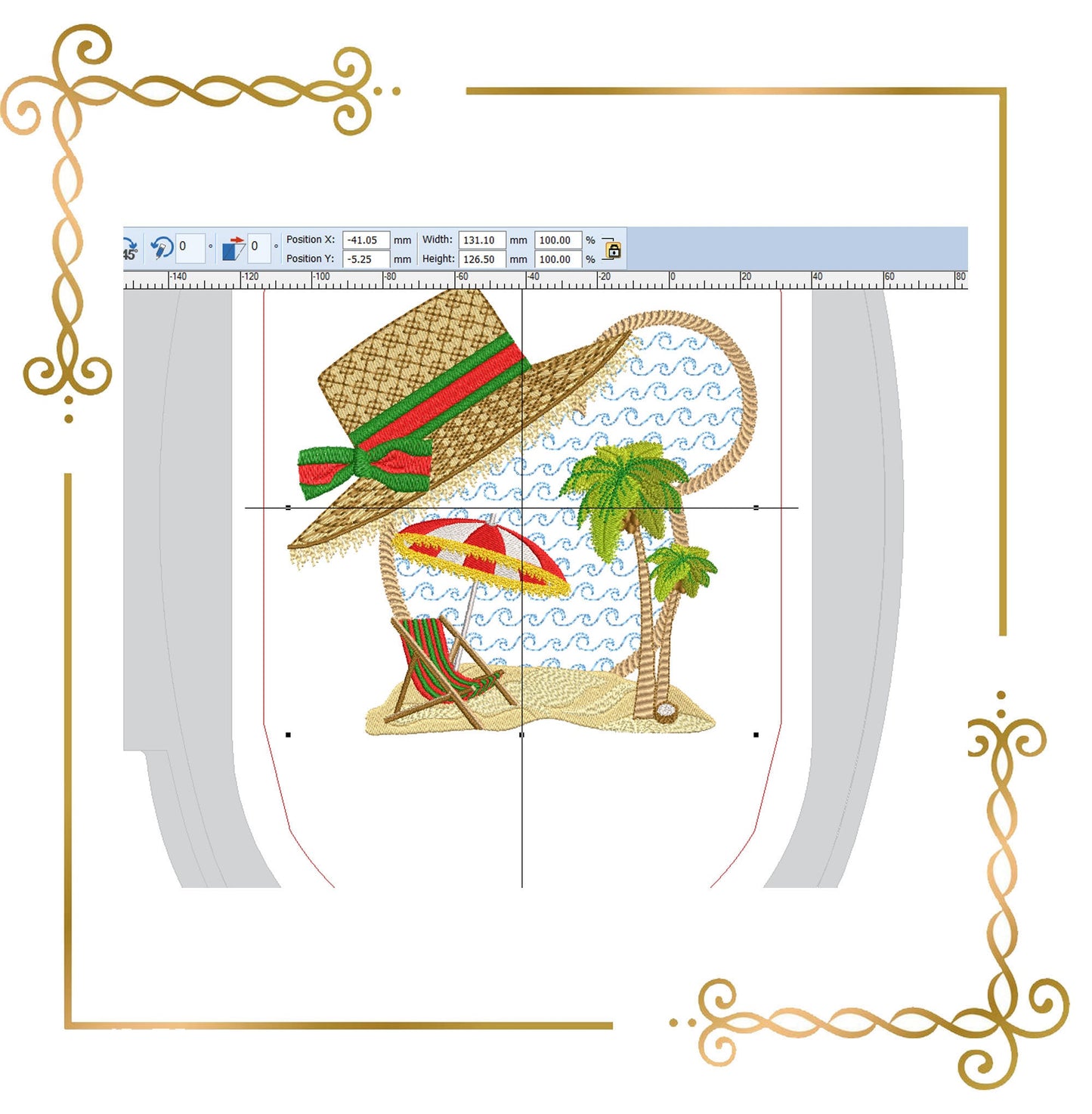 Mouse, Head,   beach, palms, sea,  Minnie, embroidery zum direkten Download.