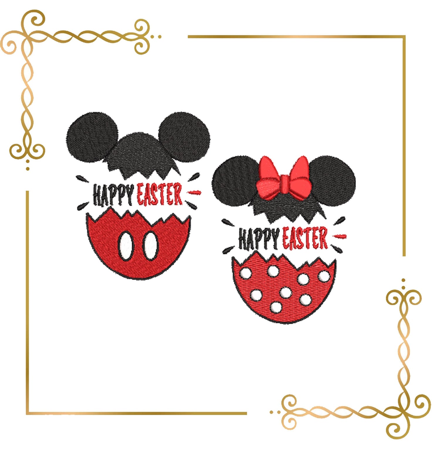 Easter Minnie Mouse Eggs  Mickey Mouse  machine embroidery design