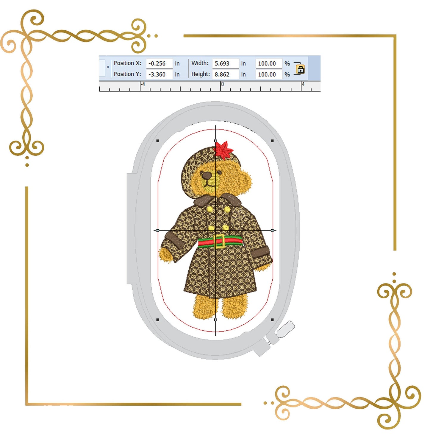 Teddy Bear Super Fashion cub, girl, cartoon character,  2 Sizes embroidery design to the direct download.