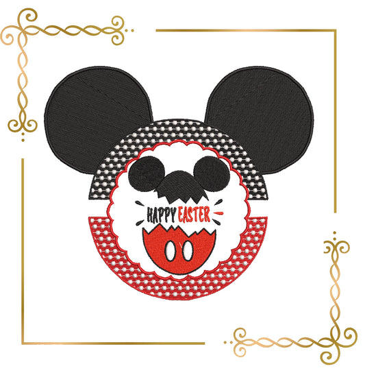 Easter Mickey Mouse Head  Wreath Eggs Minnie Mickey machine embroidery design